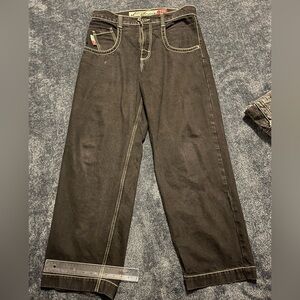 Black jnco low down baggy jeans